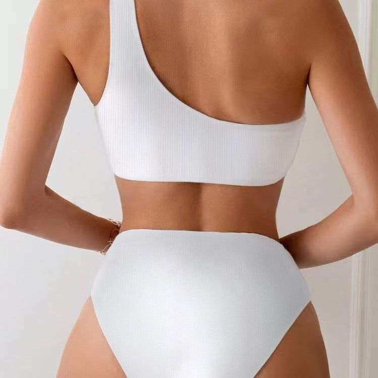 Women's bikini set with asymmetrical strap cut and elegant ring detail Mune Fashion