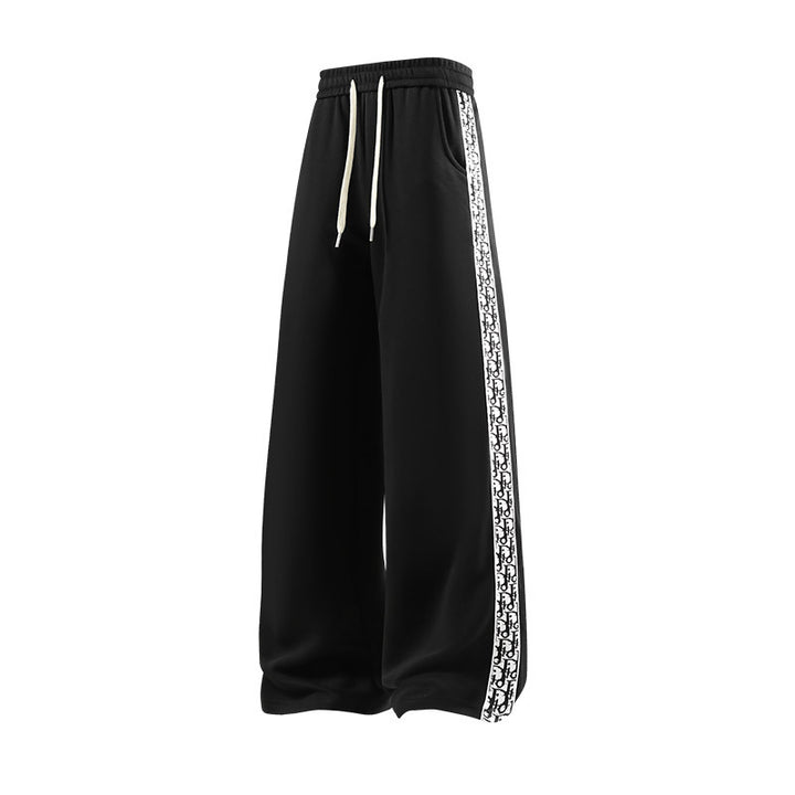 Women's Extra Wide Lounge Sweatpants with Side Logo Tape and Comfort Waistband Mune Fashion