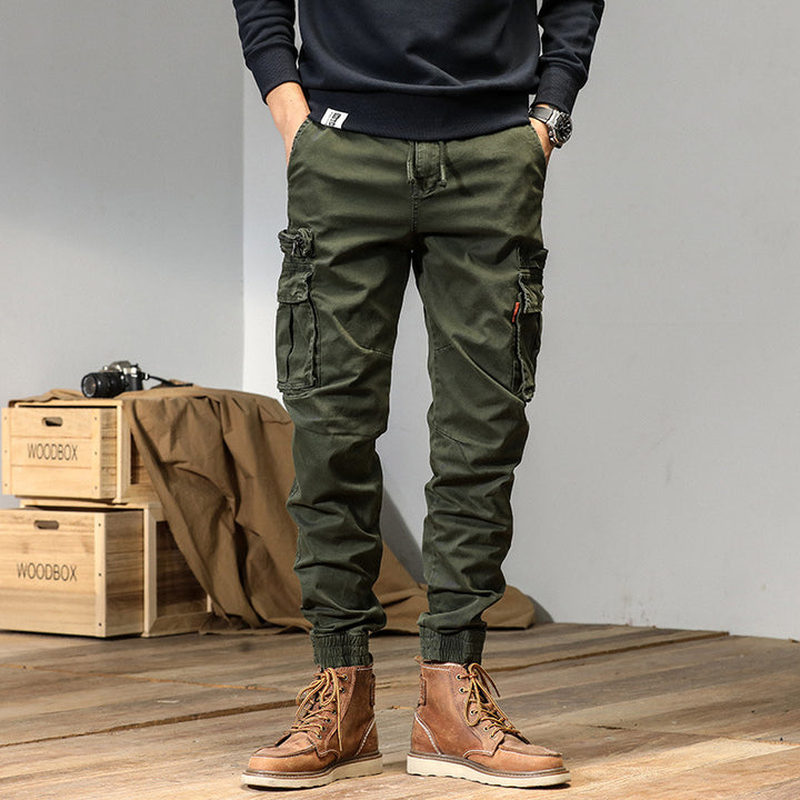 Men's Slim Utility Cargo Joggers made of Ripstop with Elastic Waistband, Drawstring, and Multiple Pockets Mune Fashion