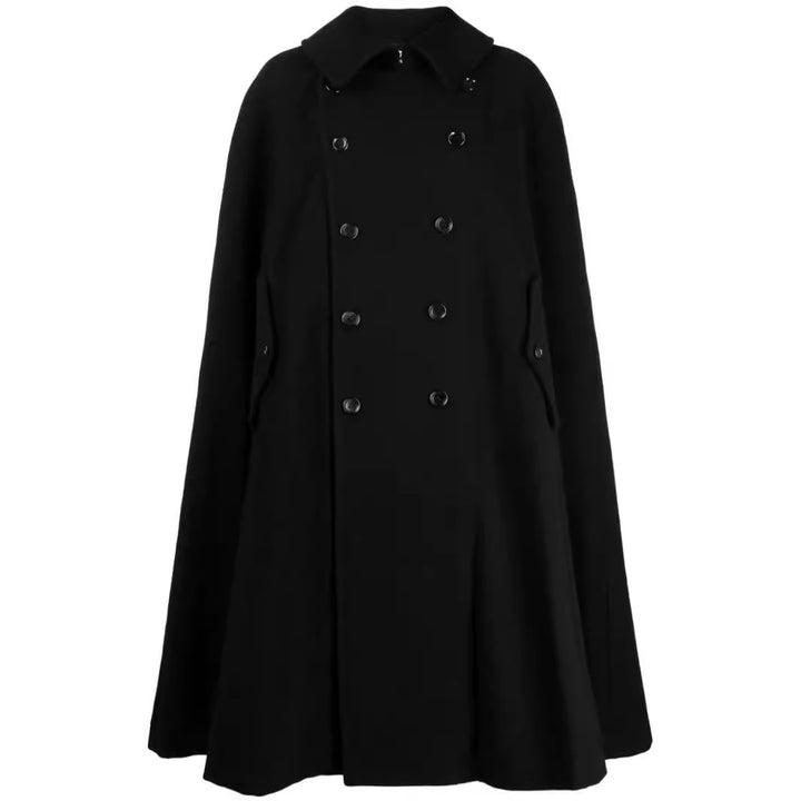 Men's double-breasted cape coat made of wool blend with cape cut Mune Fashion
