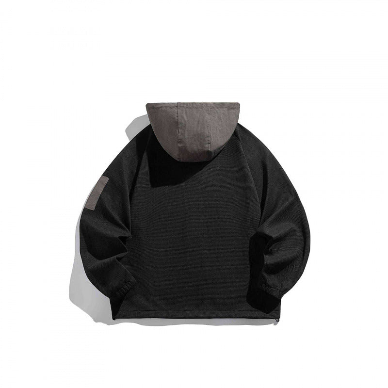Unisex Technical Hoodie in Oversized Cut with Henley Placket, Patch Pocket and Drawstring Mune Fashion