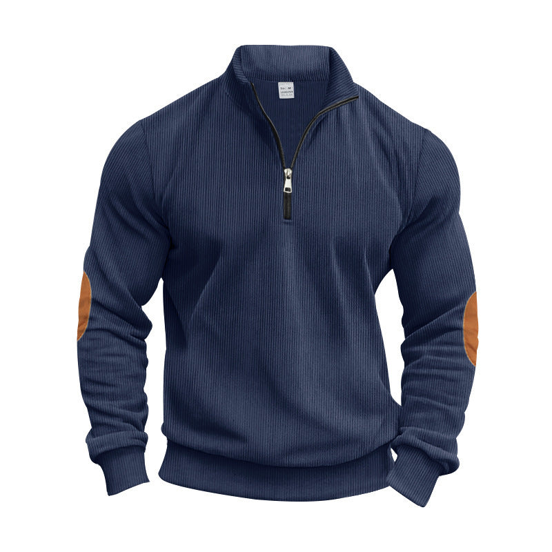 Men's sporty sweater with stand-up collar and zipper Mune Fashion