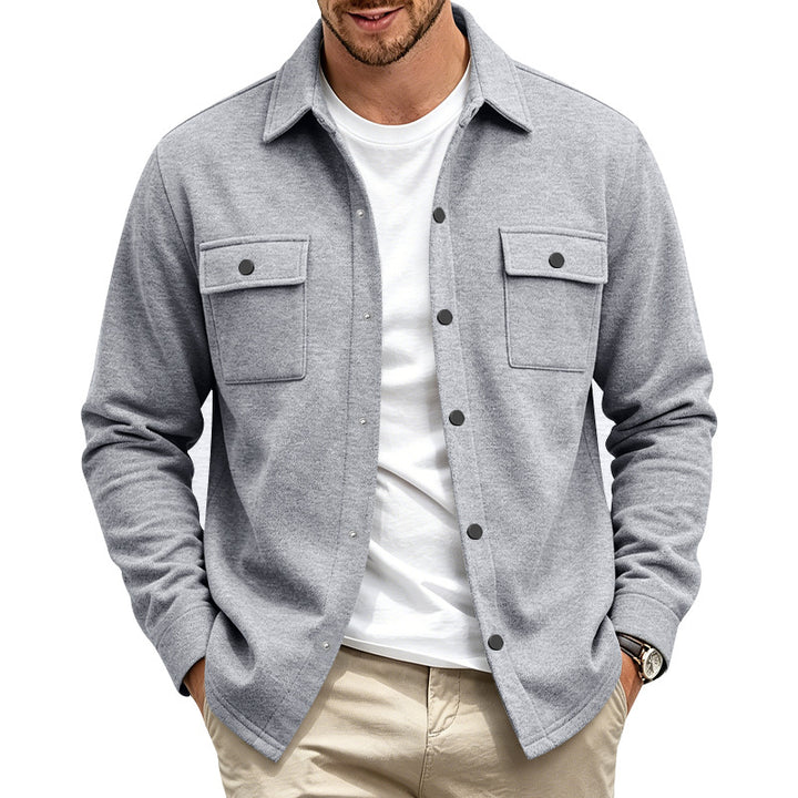 Men's overshirt jacket made of cotton blend with snap buttons and double chest pockets Mune Fashion