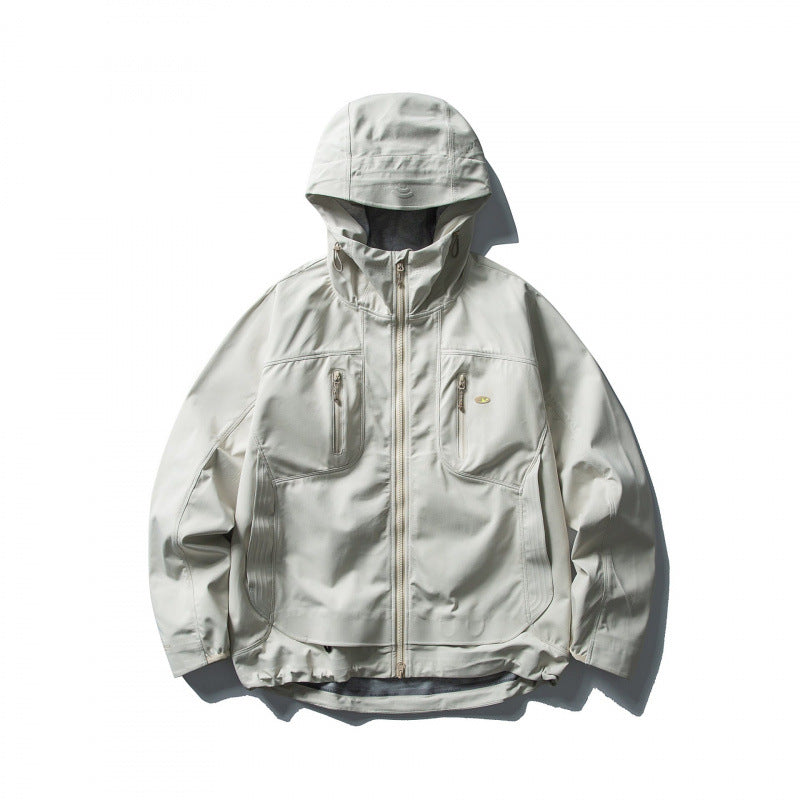 Unisex Lightweight Softshell Outdoor Jacket with Adjustable Hood, Water-Repellent Membrane, and Ergonomic Breast Pockets Mune Fashion