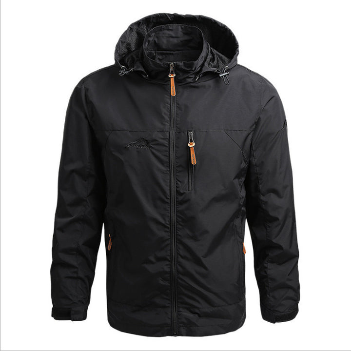 Men's Breathable Softshell Outdoor Jacket with Adjustable Hood and Zipper Pockets Mune Fashion