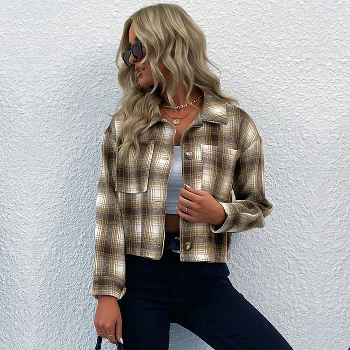Women's Checked Bomber Jacket Mune Fashion