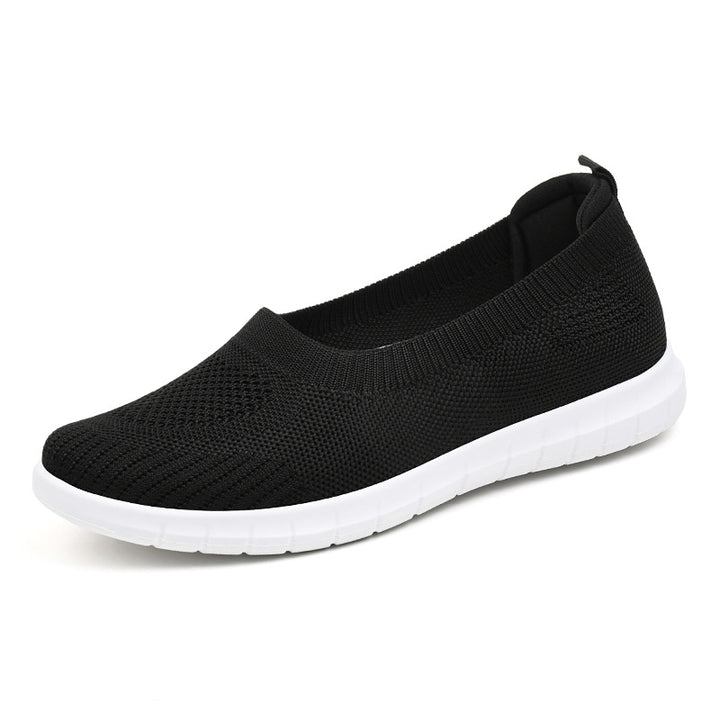 Women’s breathable knitted ballerina slippers with seamless sock entry, orthopedic memory insole, and flexible EVA outsole Mune Fashion