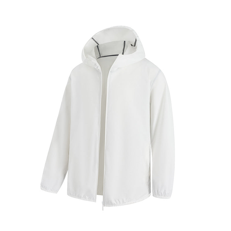 Men's Lightweight Water-Repellent Hooded Jacket with Concealed Zipper and Drawstring Mune Fashion
