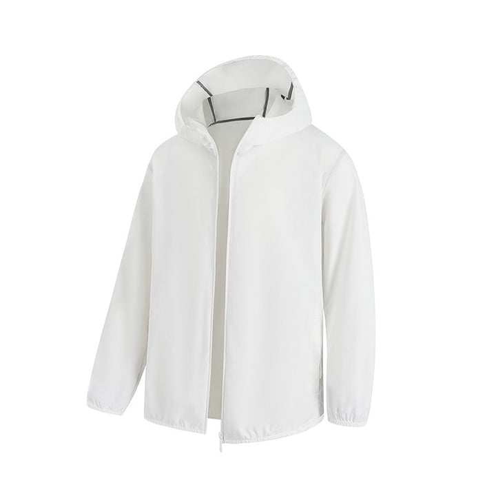 Men's Lightweight Water-Repellent Hooded Jacket with Concealed Zipper and Drawstring Mune Fashion
