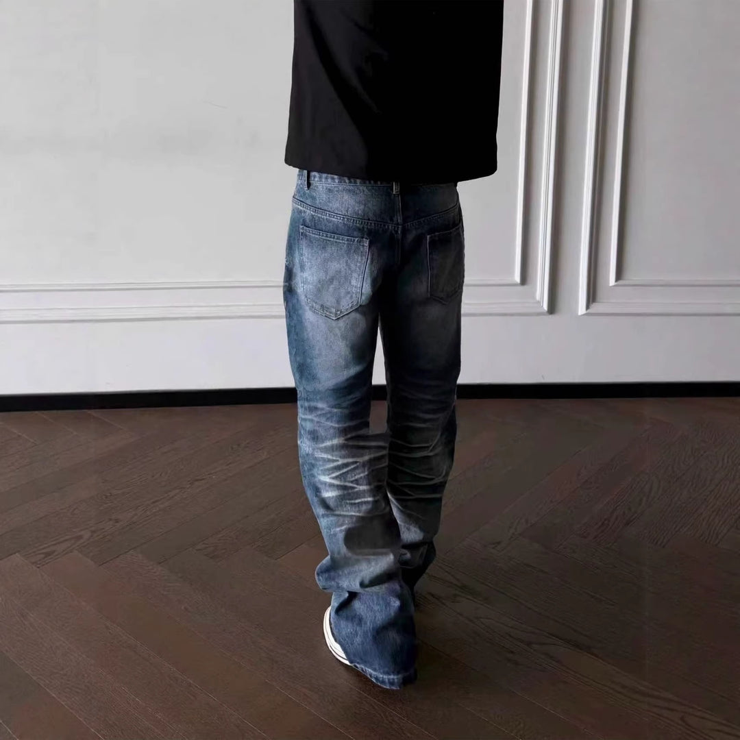 Men's Loose-Fit Denim Jeans with Vintage Effects Mune Fashion