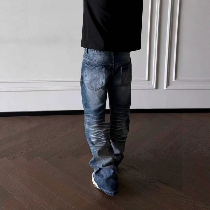 Men's Loose-Fit Denim Jeans with Vintage Effects Mune Fashion