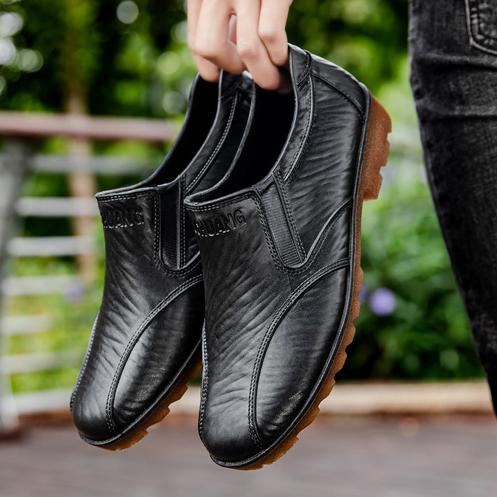 Men's Elegant Slip-On Business Oxfords with Elastic Inserts and Non-Slip Profile Sole Mune Fashion