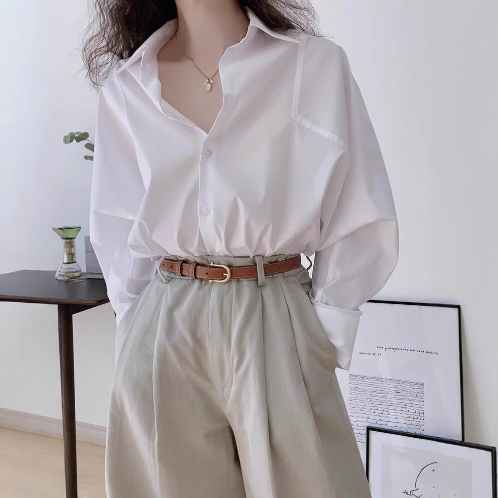 Women Elegant and Casual Oversized Shirt Blouse Drune