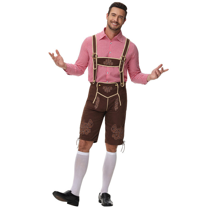 Men's traditional lederhosen with suspenders and embroidery Mune Fashion