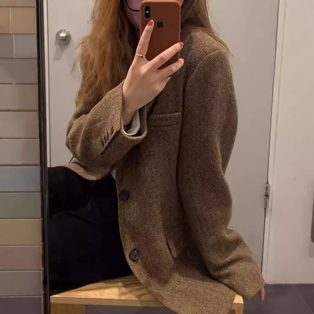 Ladies Stylish Tweed Blazer Mune Fashion