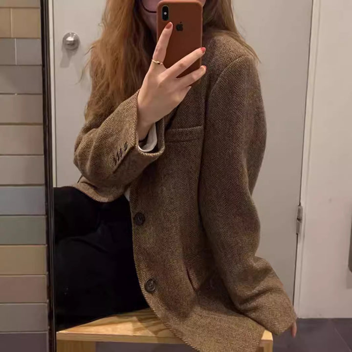 Ladies Stylish Tweed Blazer Mune Fashion