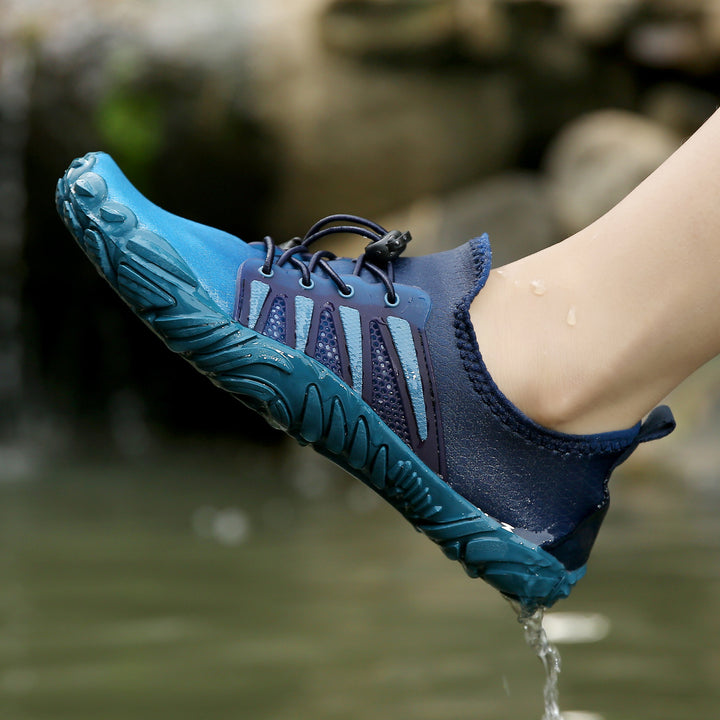 Women's flexible barefoot water shoe with perforated quick-drying construction and non-slip tread sole Mune Fashion