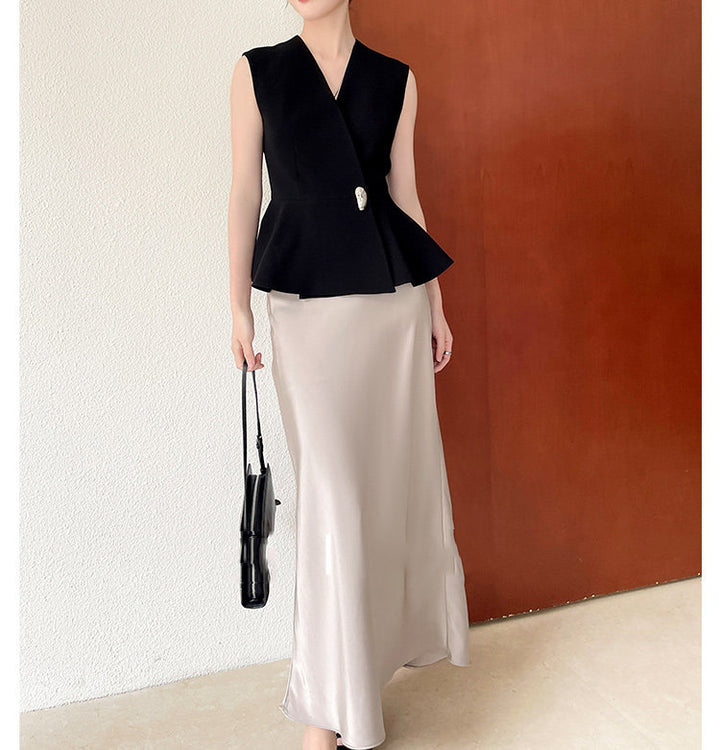 Women's Elegant Wrap Blazer with Peplum Design Mune Fashion