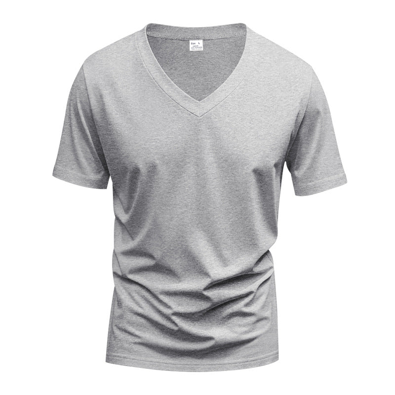 Men's V-neck T-shirt made of breathable cotton blend with modern cut Mune Fashion