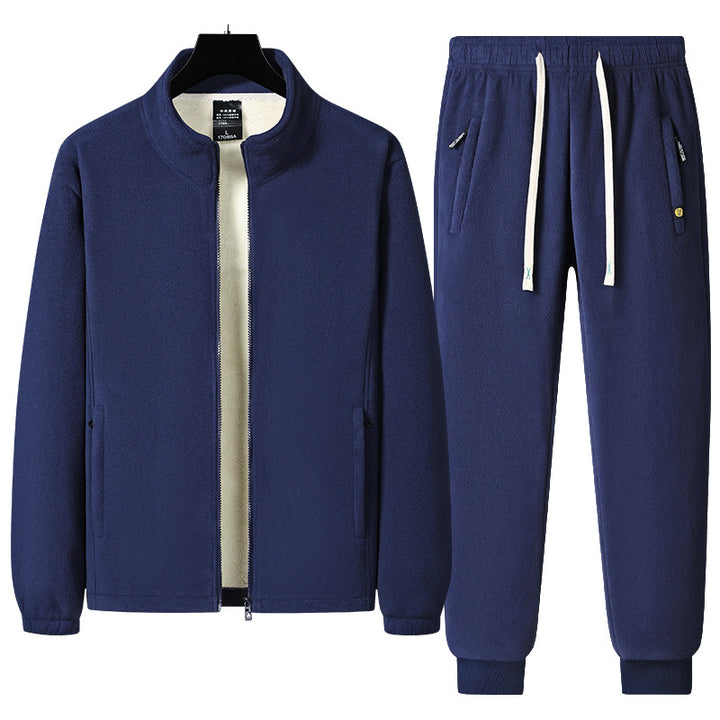Men's Three-Piece Thermal Fleece Training Set with Padded Vest and Jogging Pants Mune Fashion