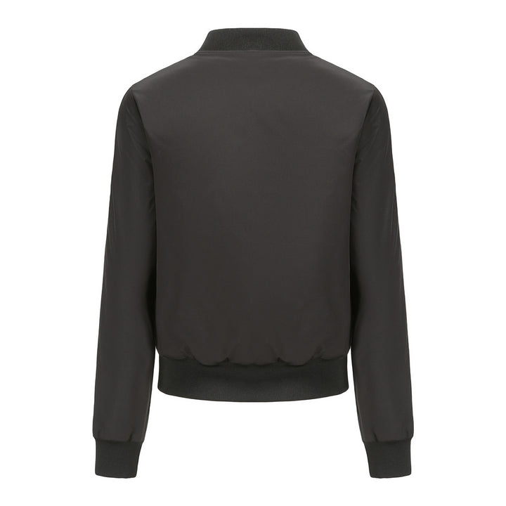 Women's casual bomber jacket with side contrast stripes, quilted inner lining and ribbed cuffs Mune Fashion