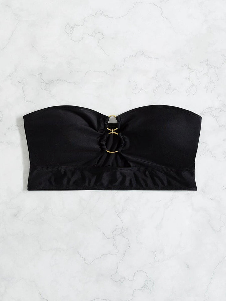 Women's bandeau bikini top with elegant gold accents Mune Fashion
