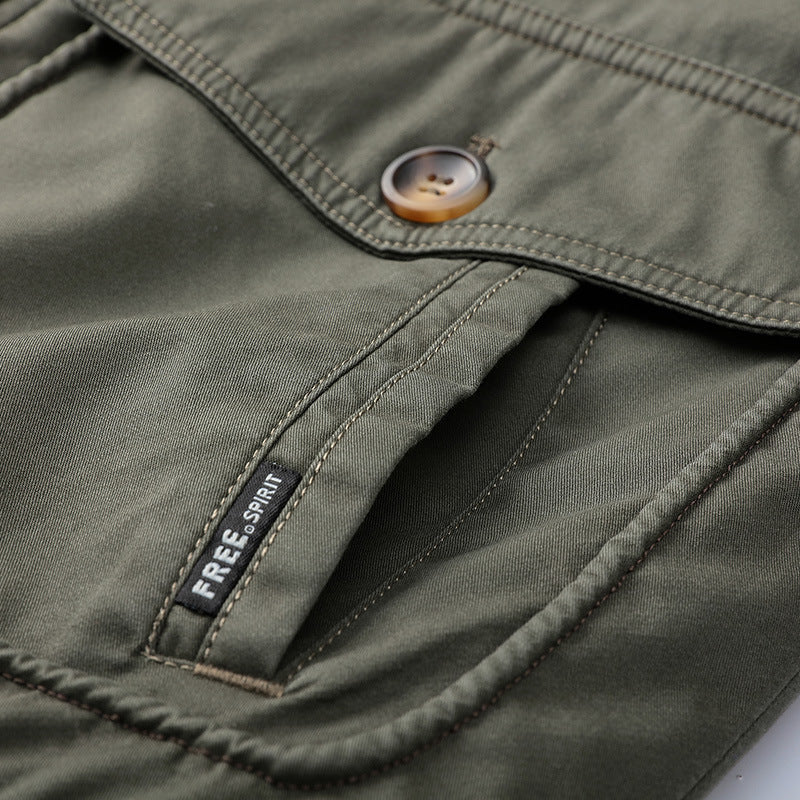 Men's pilot jacket in vintage utility style with teddy inner lining and ribbed cuffs Mune Fashion