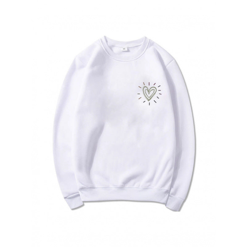 Women's Comfortable Sweatshirt with Heart Design Mune Fashion