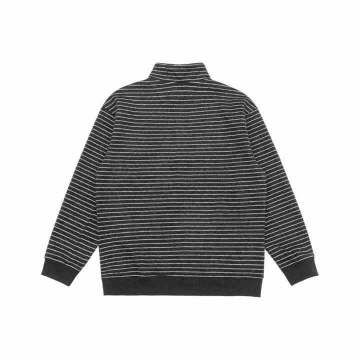 Unisex Oversize fine knit pullover with half zipper and stand-up collar Mune Fashion