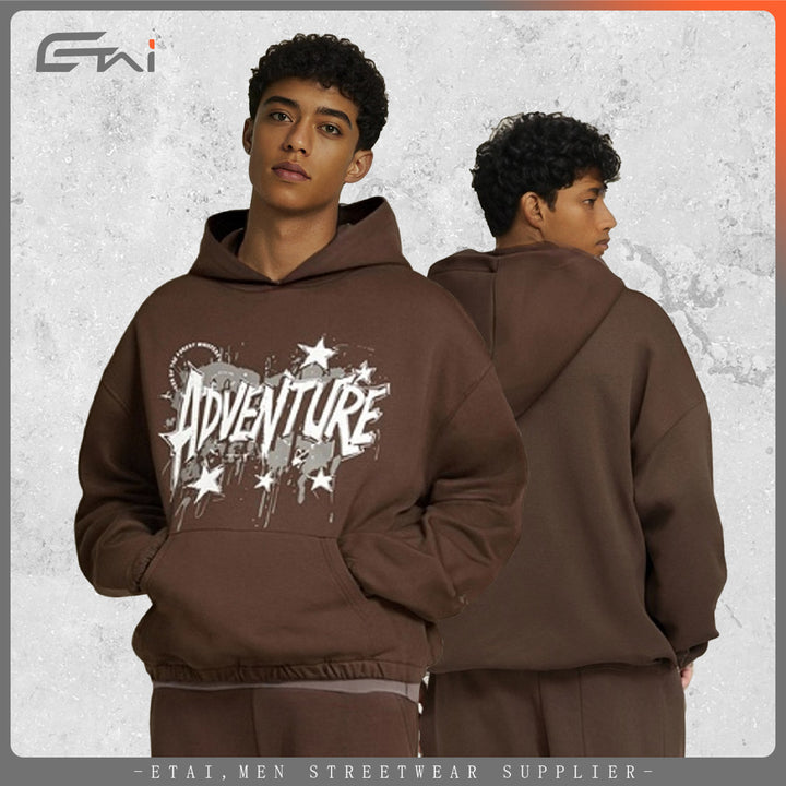 Unisex Oversized Hoodie with large graphic print, kangaroo pocket and elastic hem Mune Fashion