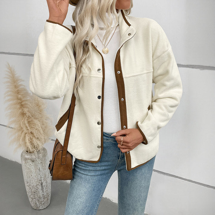 Women Cozy Women's Jacket with Contrasting Details Mune Fashion