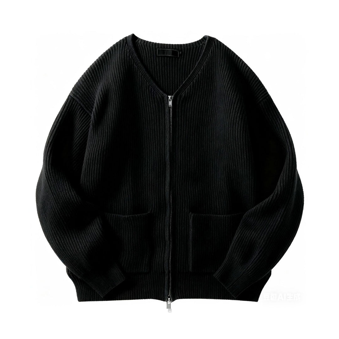 Women Fashionable Knit Jacket with Zipper Mune Fashion