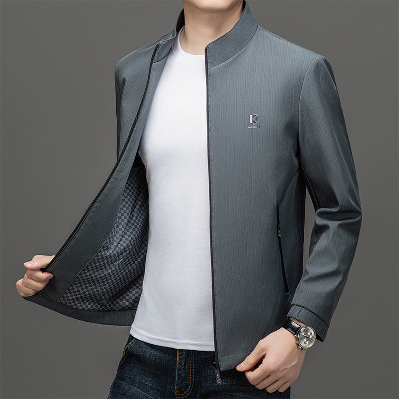 Men's Lightweight Utility Jacket with High Collar Mune Fashion