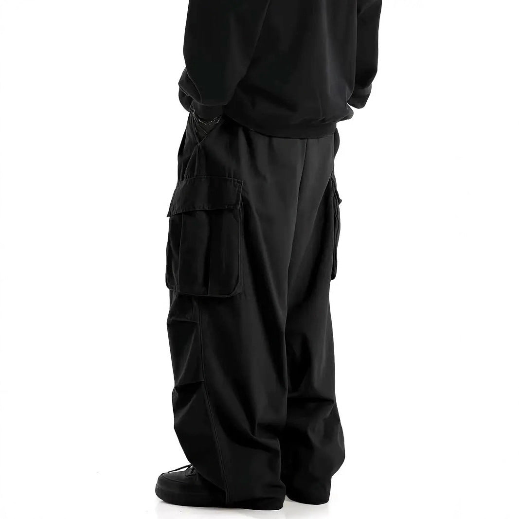 Men's Wide Baggy Cargo Pants with Drop Crotch, Large Flap Pockets & Relaxed Fit Mune Fashion