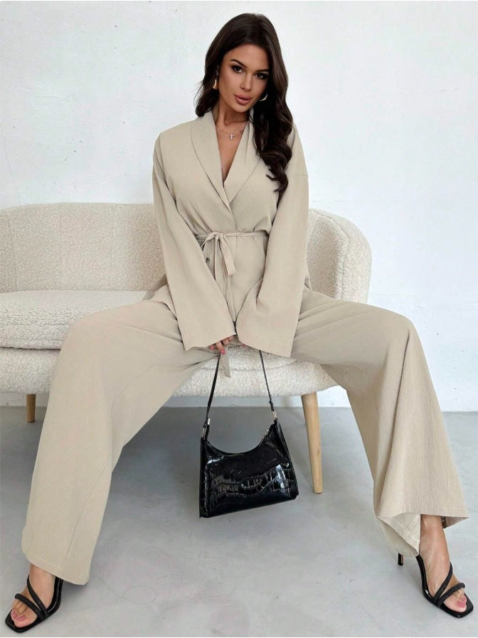 Women Elegant Jumpsuit with Wrap Look Mune Fashion