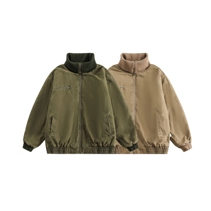 Unisex Oversize Bomber Jacket with High Ribbed Collar and Elastic Hem Mune Fashion