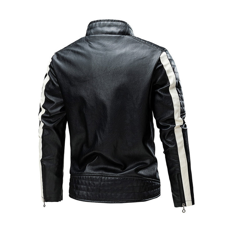 Men's Fashion Leather Jacket with Color Block Design Mune Fashion