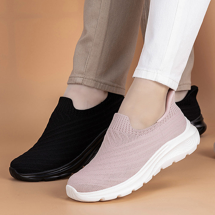 Women's nan elastic knit slippers with cushioned sole Mune Fashion