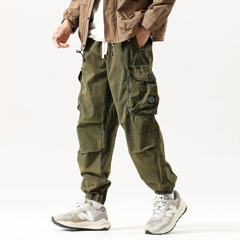 Herren Cargo-Joggerhose mit verstärkten Knien, Multifunktions-Taschen und Kordelbund Mune Fashion