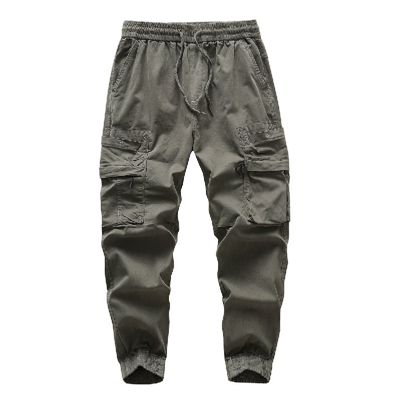 Men's Durable Canvas Cargo Jogger with Elastic Comfort Waistband, Safety Flap Pockets, and Knee Inserts Mune Fashion