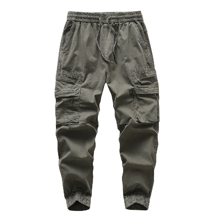 Men's Durable Canvas Cargo Jogger with Elastic Comfort Waistband, Safety Flap Pockets, and Knee Inserts Mune Fashion