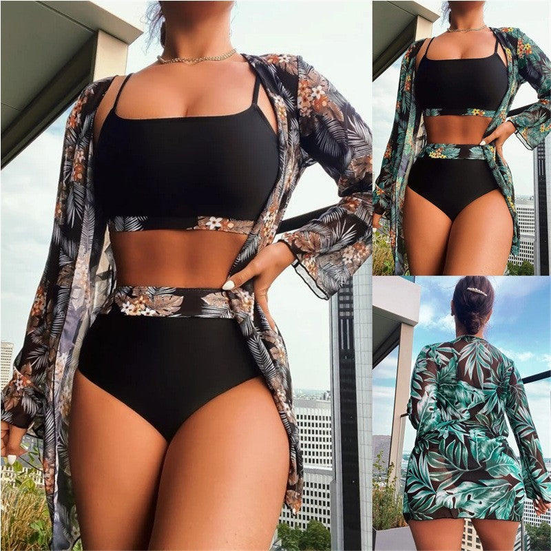 Ladies Refined Bikini Set with Transparent Wrap Mune Fashion