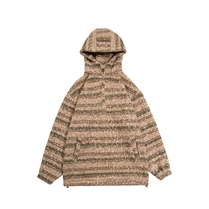 Unisex knit hoodie in oversized cut with half zipper Mune Fashion