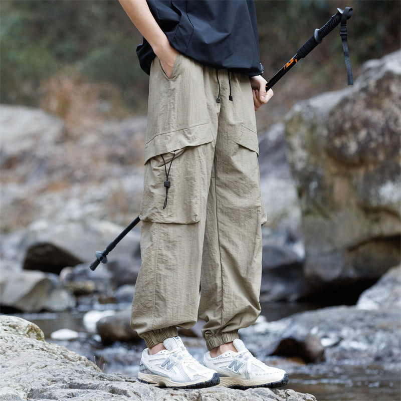 Women's Fashion Cargo Pants with Elastic Waistband Mune Fashion