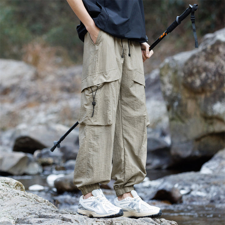 Women's Fashion Cargo Pants with Elastic Waistband Mune Fashion