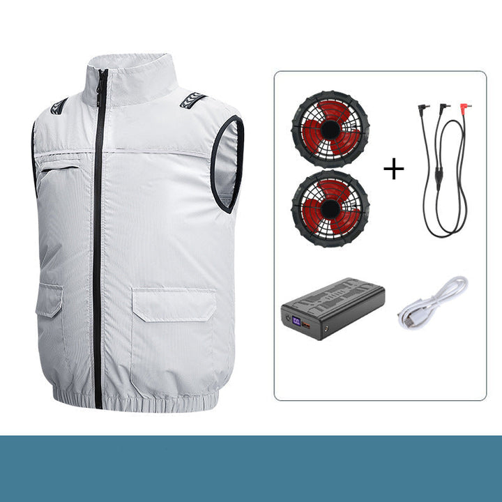 Unisex nan lightweight cooling work vest with integrated fans and external battery Mune Fashion