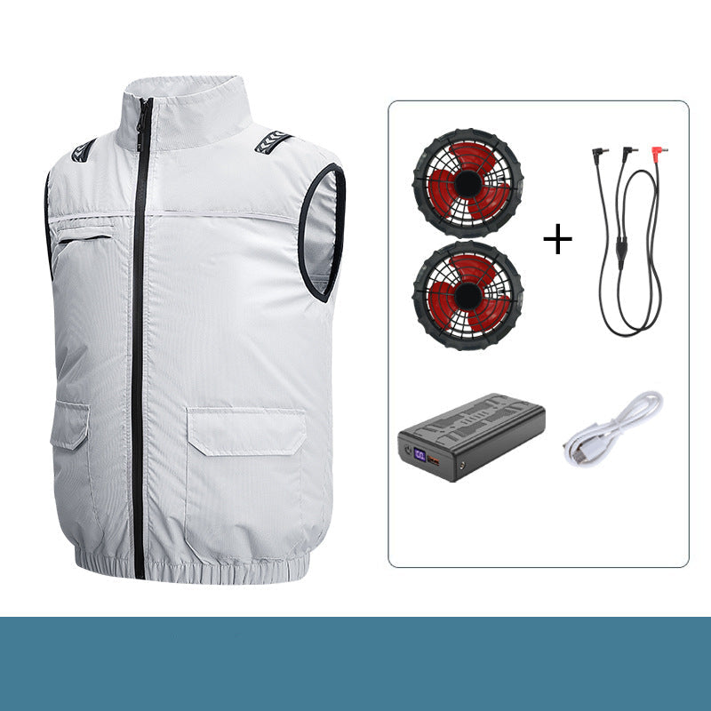 Unisex nan lightweight cooling work vest with integrated fans and external battery Mune Fashion