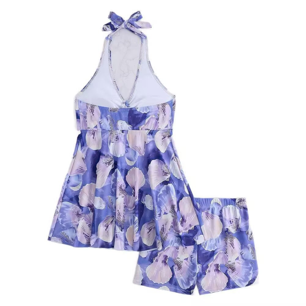 Women's tankini set with romantic floral design and adjustable top Mune Fashion