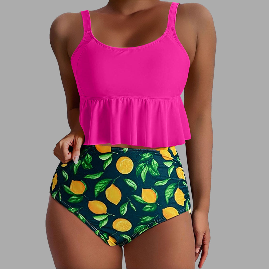 Damen Tankini-Set mit floralen Akzenten und Rüschen Echo Archiv