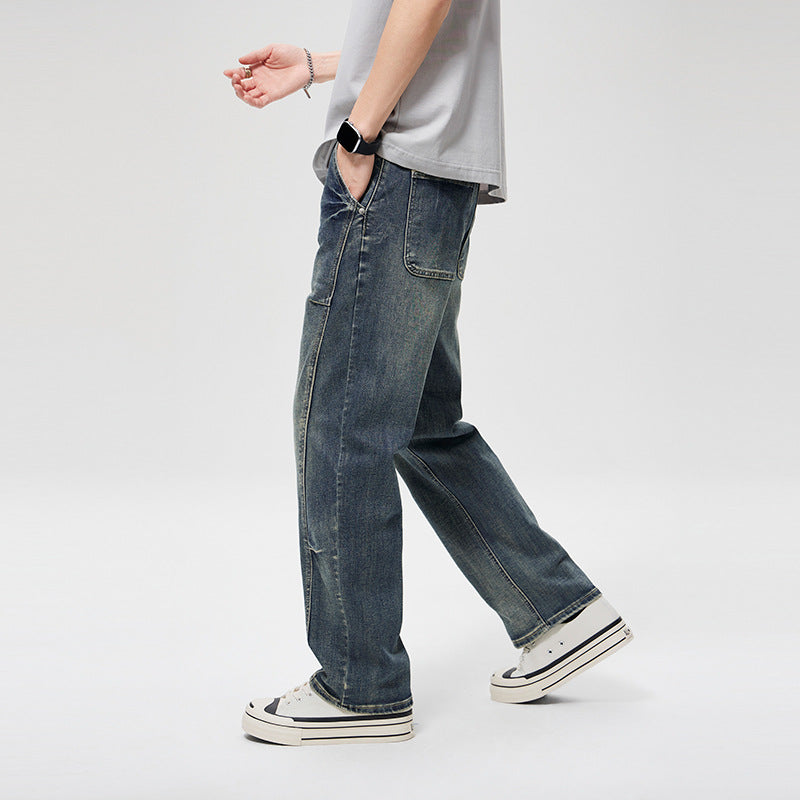 Men's Wide Baggy Jeans with distinctive dividing seams, high comfort waistband & utility pockets Mune Fashion